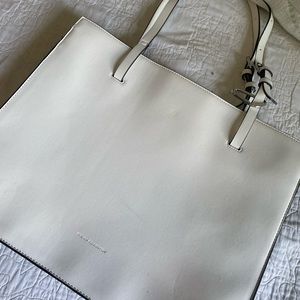 French Connection white leather handbag